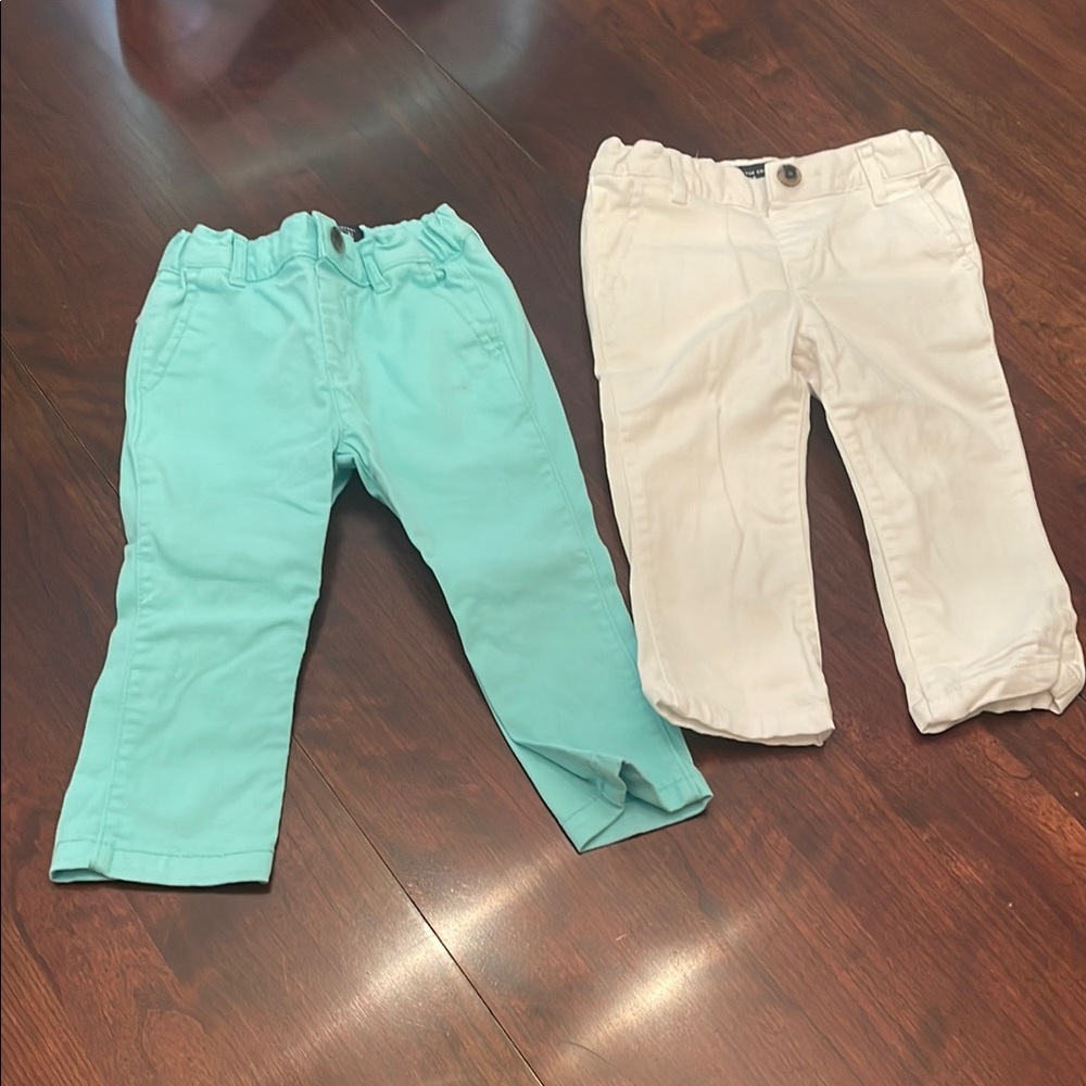 The Children's Place turquoise & white pants